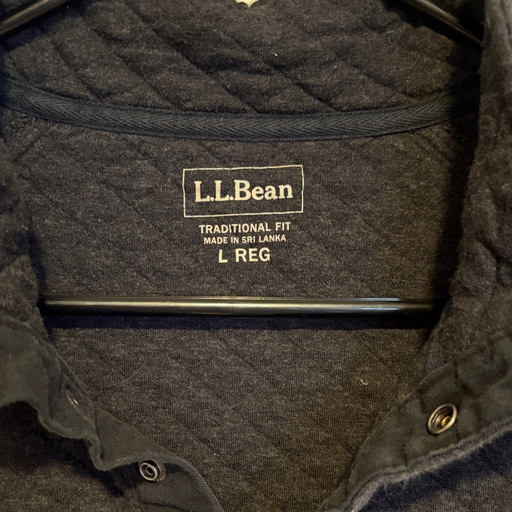 L.L. Bean Black Quilted Shirt Jacket